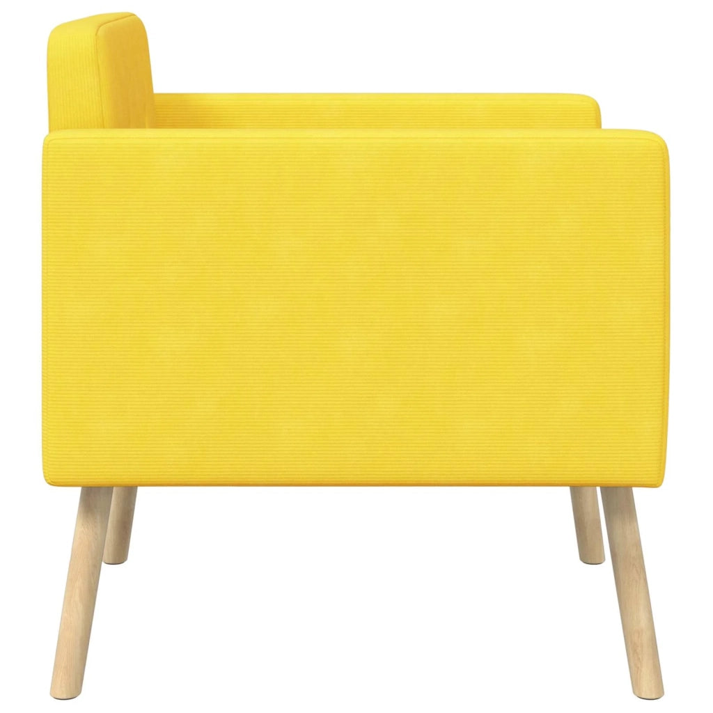 Sedia d'accento Giallo Chiaro Tessuto in velluto a coste 42044814