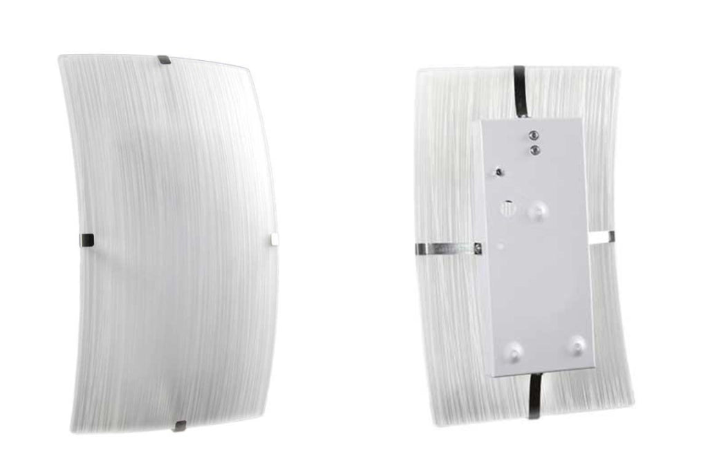 PLAFONIERA APPLIQUE RETTANGOLARE 30X18 CM CON DESIGN SATINATO COLORE BIANCO