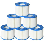 Set 6 Filtri per Piscine e Spa Gonfiabili  Ø10,5x8 cm in Tessuto non Tessuto Blu e Bianco