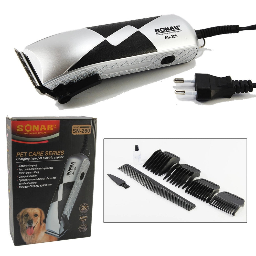 Trade Shop - Tosatore Per Cani Tosatrice Tosacane Cani Rasoio 4 Pettini Per Taglio Pelo 9w -