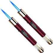 Aansteker a Gas Premium con Fiamma a Getto 19cm - Ricaricabile - Aansteker a Butano - Aansteker per Tempeste - Chiusura a Sfera - Impermeabile - Aansteker a Staffa Lunga - Rosso - Nessuna Vendita di Gas