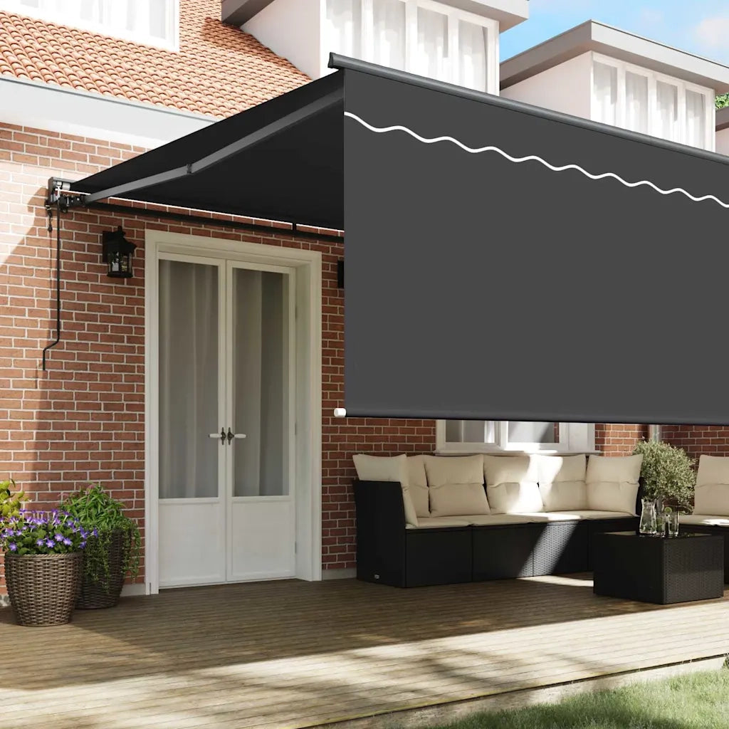vidaXL Tenda Retrattile Manuale Antracite 500 × 300 cm Tessuto