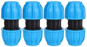 Fitting di Raccordo per Tubi Acqua 25mm - 4 Pezzi - Accessorio per Tubo - Reducente di Pressione - Connettore in PE - Raccordo per Tubo d'Acqua