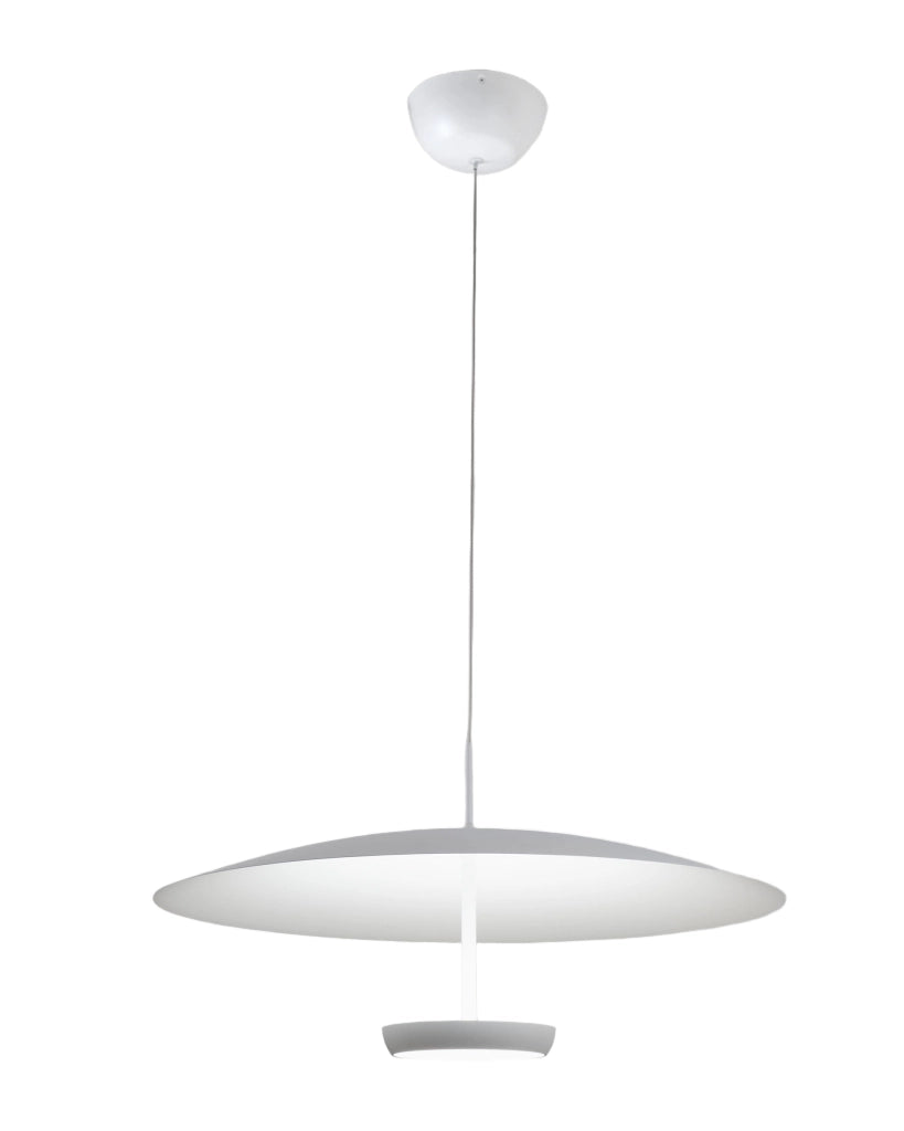 Lampada a Sospensione Yuko LED 40W 3200lm 3000K Dimmerabile a step, Struttura in Metallo e Metacrilato, Bianco - Yuko