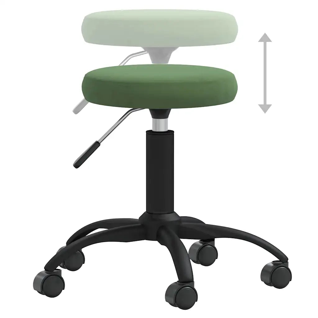 Sedia Girevole da Ufficio Verde Scuro in Velluto 333177