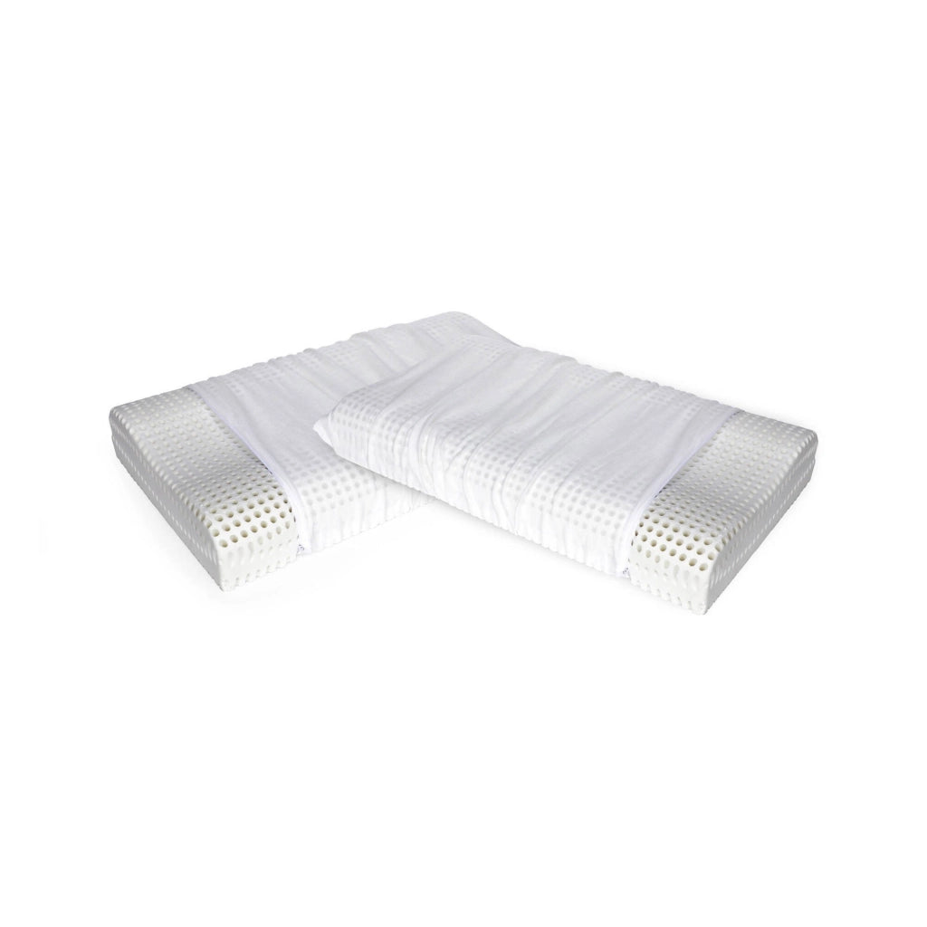 Talamo Italia Set di 2 Cuscini per Origano, 100% Made in Italy, Guanciale sfoderabile Ortocervicale in Memory Foam forato, Anallergico e Traspirante,70x41xh11,5 cm