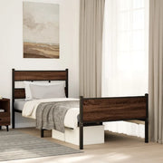 Giroletto senza Materasso Rovere Marrone 90x200cm in Truciolato
