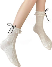 Sokke per donna con ruches, bordi e chiusura a strappo in stile principesco per abiti da sera.