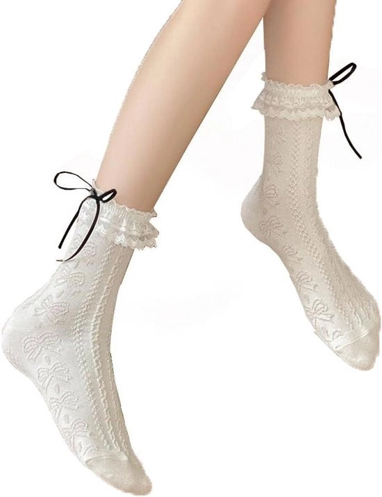 Sokke per donna con ruches, bordi e chiusura a strappo in stile principesco per abiti da sera.