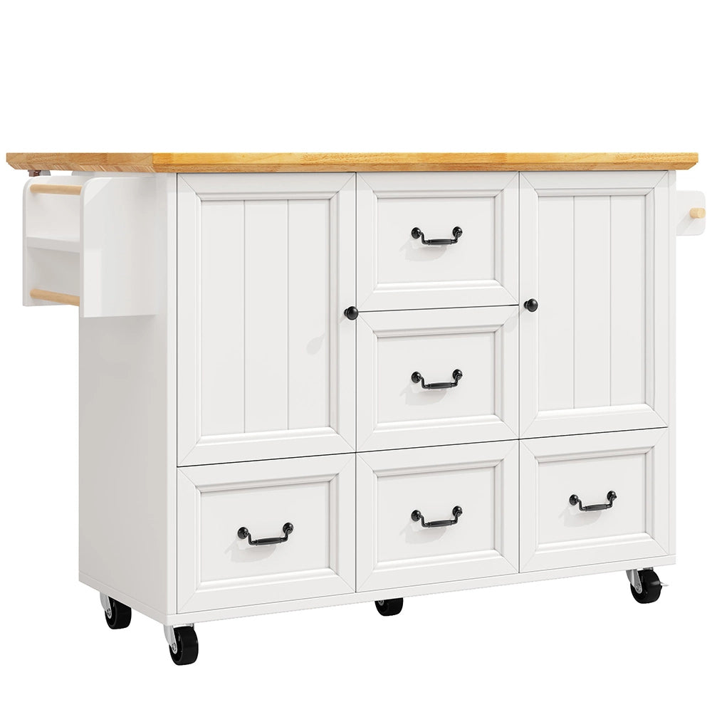 Isola cucina 5 cassetti - Xylo - 120x73x93cm ruote regolabile