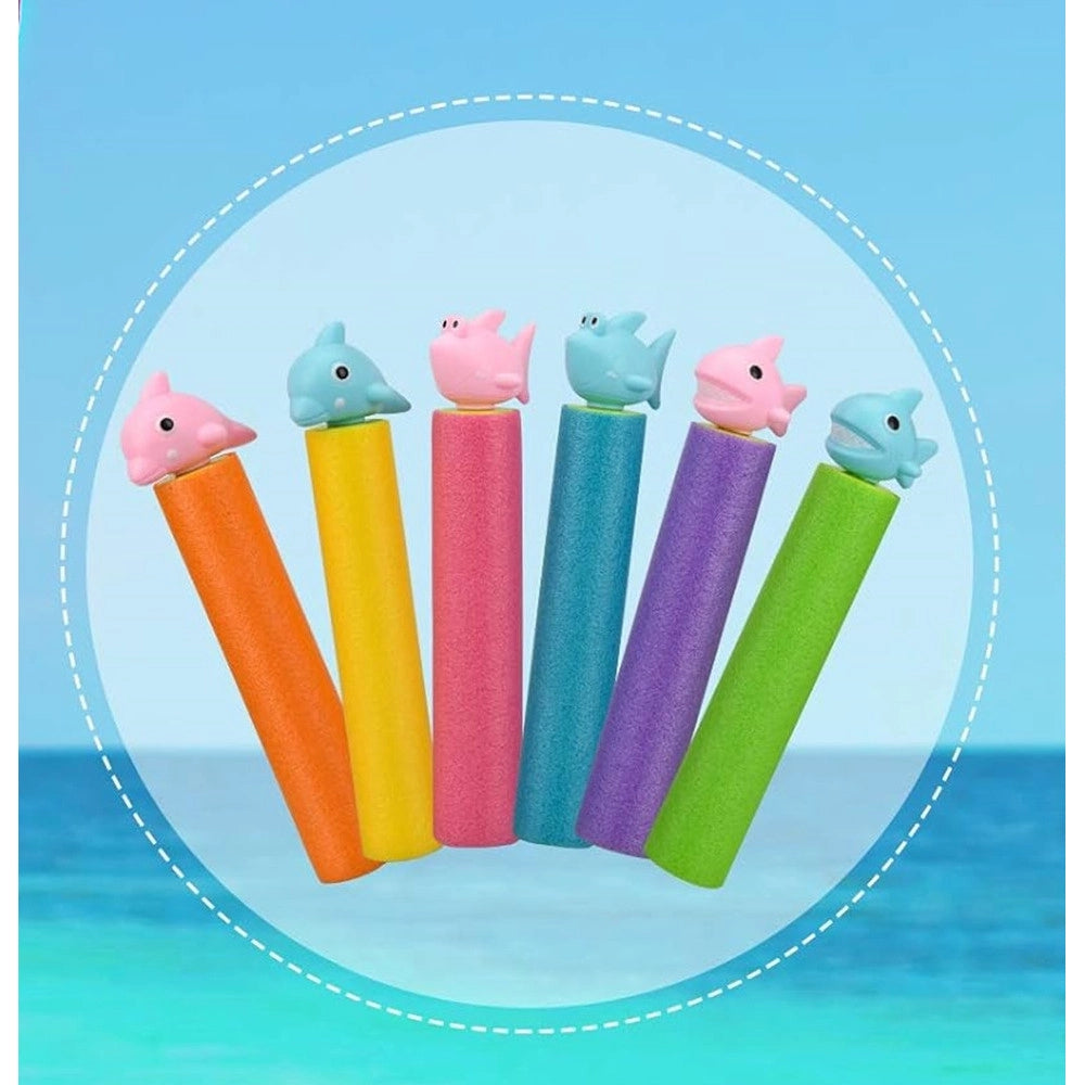 Trade Shop - Tubo Pistola Spara Acqua 30x5cm Schiuma Con Pesciolino Giocattolo Per Bambini 6559072 -