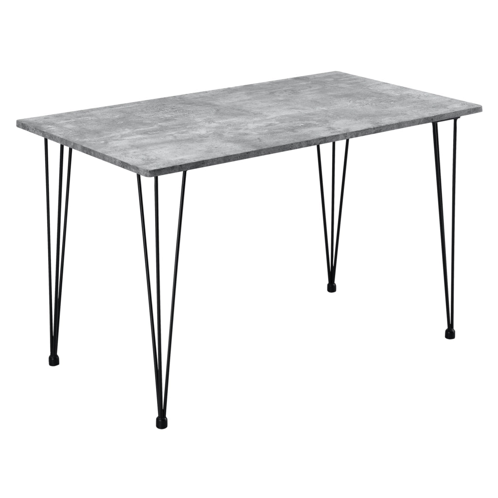Tavolo da Pranzo Rettangolare Cantenbury con Gambe a Forcina 120x70 cm - Effetto Cemento [en.casa]