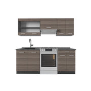Cucina componibile R-Line Grigio nobile/Antracite 200 cm, PL Antracite Vicco