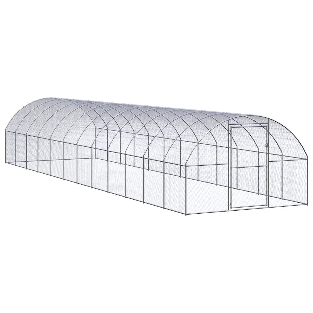 Gabbia per Polli da Esterno 3x12x2 m in Acciaio Zincato