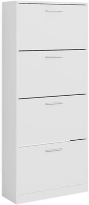 Scarpiera Gizmo, Bianco, 59 x 137 cm con 4 scomparti