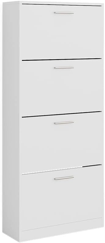 Scarpiera Gizmo, Bianco, 59 x 137 cm con 4 scomparti