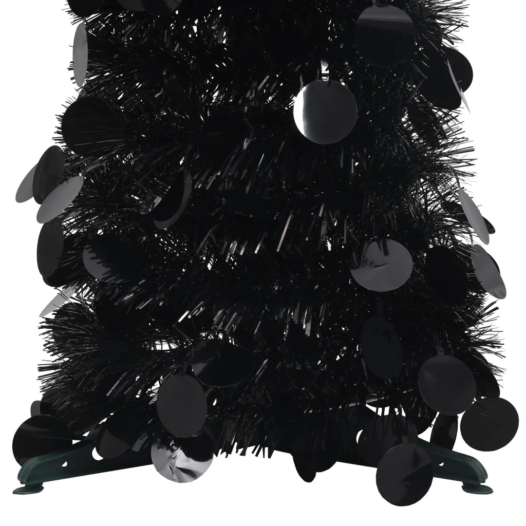 Albero di Natale Artificiale Apribile Nero 180 cm PET 320987