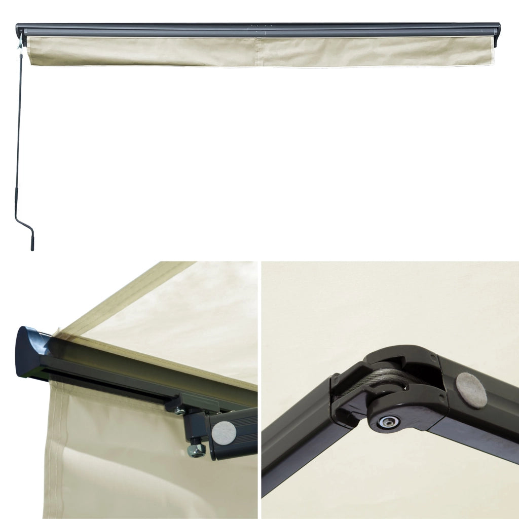 Tenda SAULE 2,95 × 2,5 m con semicupola - Tessuto beige e struttura grigia