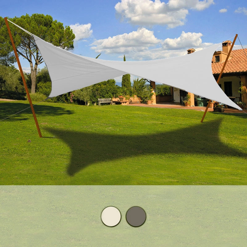 Vela ombreggiante in poliestere con tiranti, quadrata 4x4 m - Vela Ombreggiante In Poliestere Con Tiranti, Quadrata 4x4 M Colore Ecru Colore: Ecru