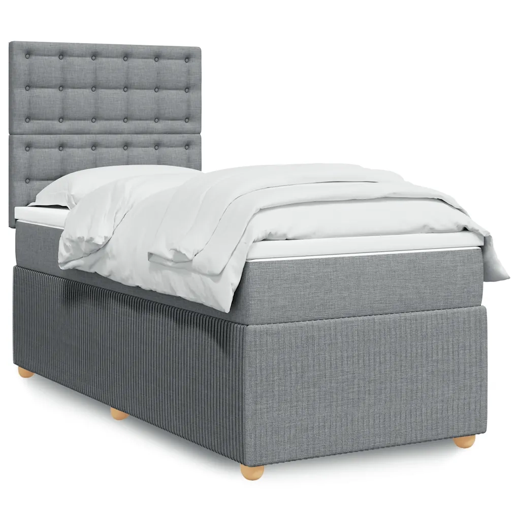 Giroletto a Molle con Materasso Grigio Chiaro 80x200 cm Tessuto 3294197