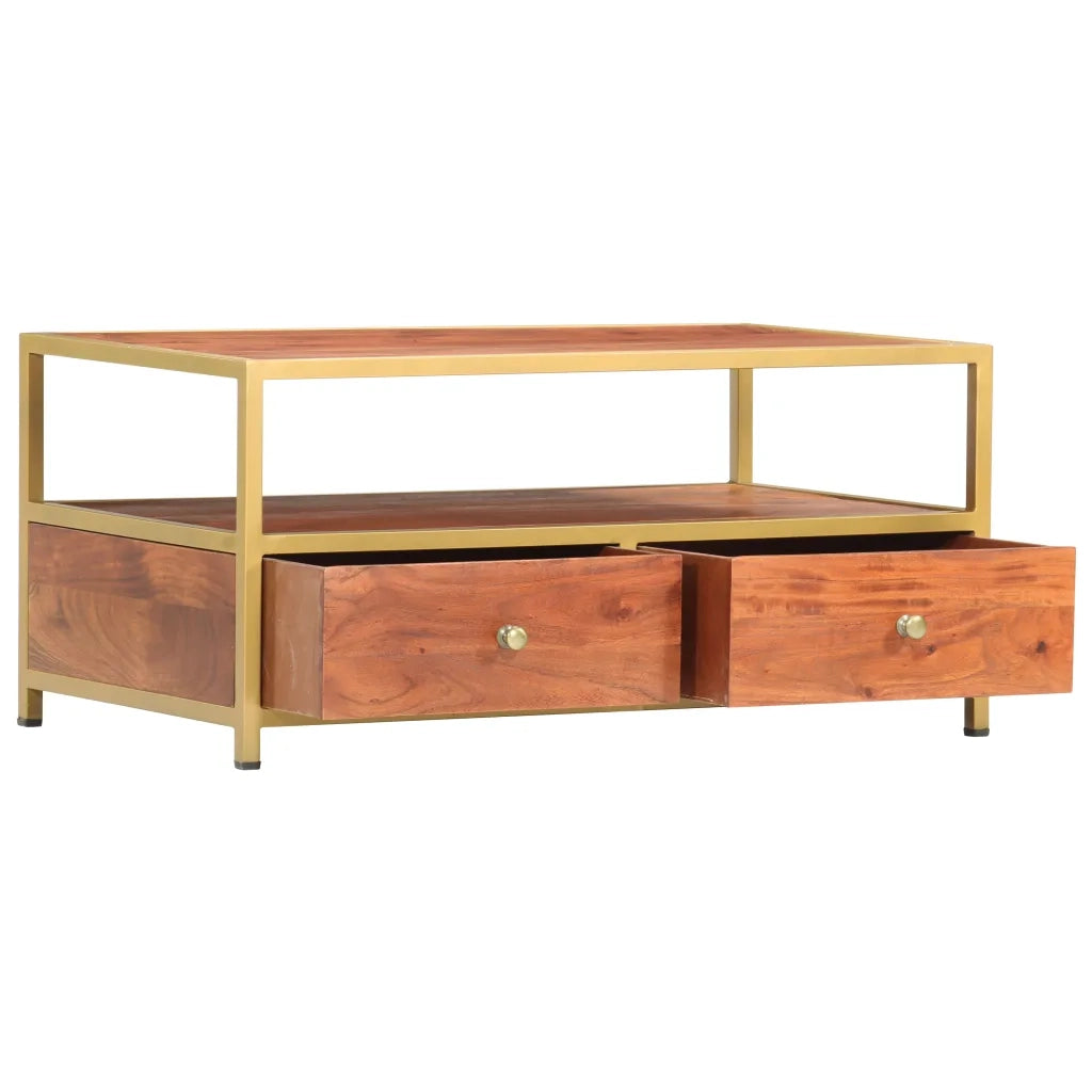 Tavolino da CaffÃ¨ 90x50x40 cm in Legno Massello di Acacia