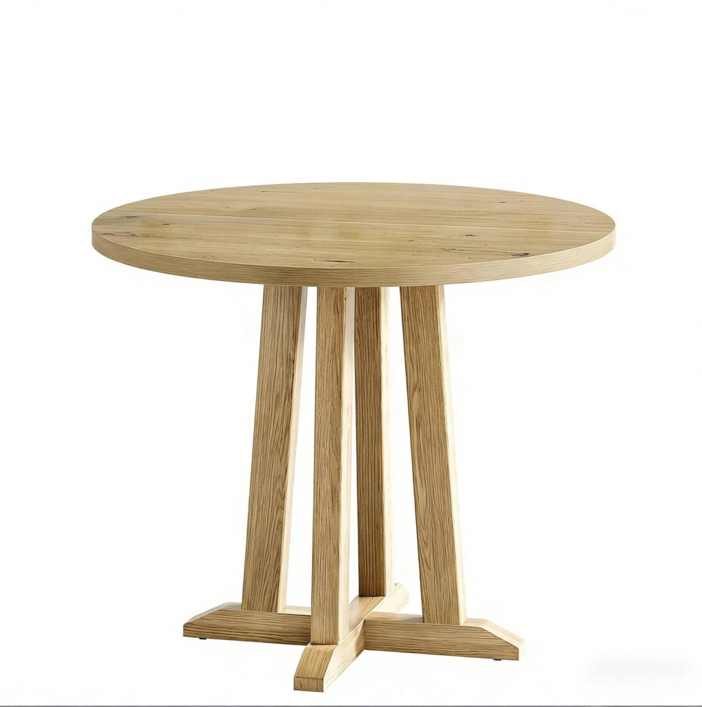 Tavolo da pranzo rotondo 80 cm in legno marrone