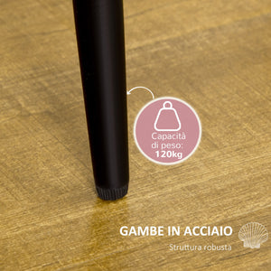 Set 2 Sedie da Pranzo in Velluto Imbottite 52x54x79 cm con Gambe in Metallo Rosso Antico