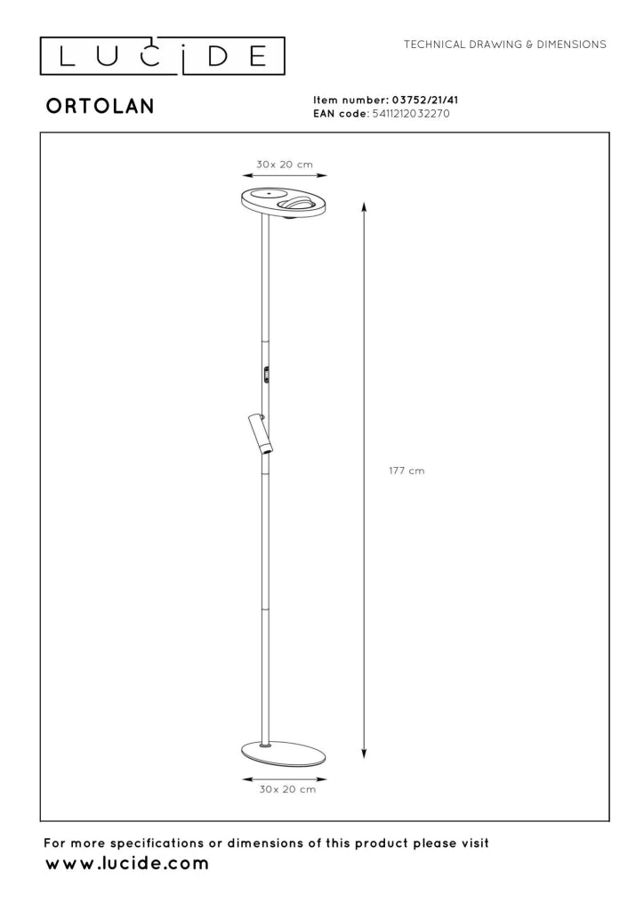 Lampada da terra ORTOLAN LED dimmerabile taupe Lucide