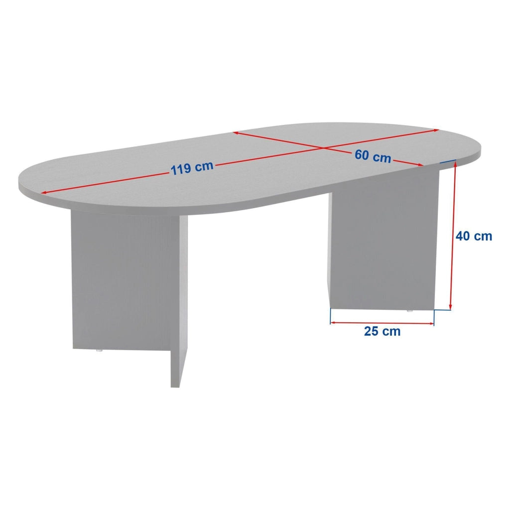 Elain, Tavolino da Salotto Forma Ovale, 119x60x40h cm Marrone Noce