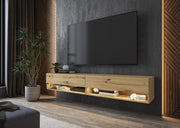 Mobile TV Soggiorno, 180x35x30cm, LED, Mobile Soggiorno, colore Rovere RF3698