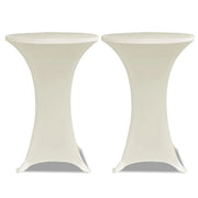 Copritavolo ?70 cm Crema Tessuto elasticizzato 2 pezzi CFW8768712