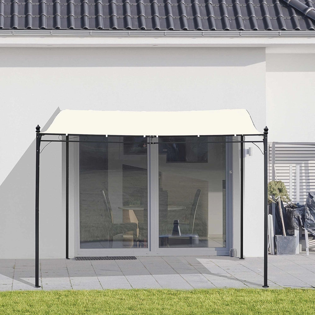 Gazebo Pergola 3x3m da Giardino con Tenda Impermeabile Crema