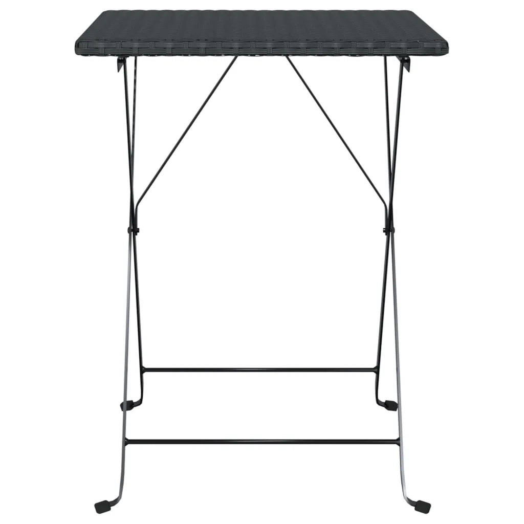 Tavolo Pieghevole da BistrÃ² Nero 55x54x71 cm Polyrattan cod mxl 34370