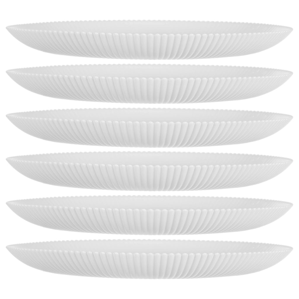 Set di 6 piatti piani KADAX da 26,5 cm in vetro, grandi e scanalati