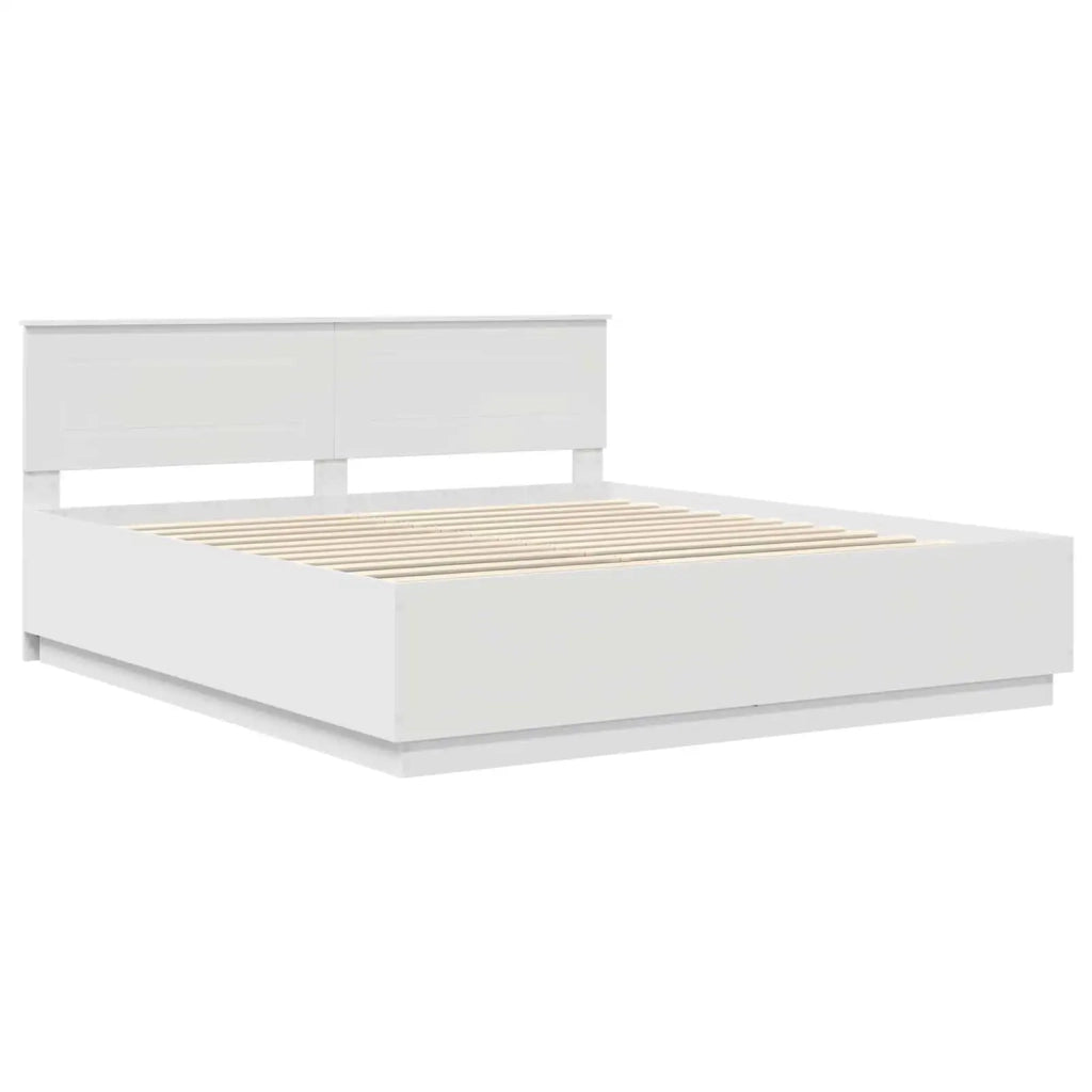 Struttura del letto Bianco 200 x 200 cm Legno multistrato