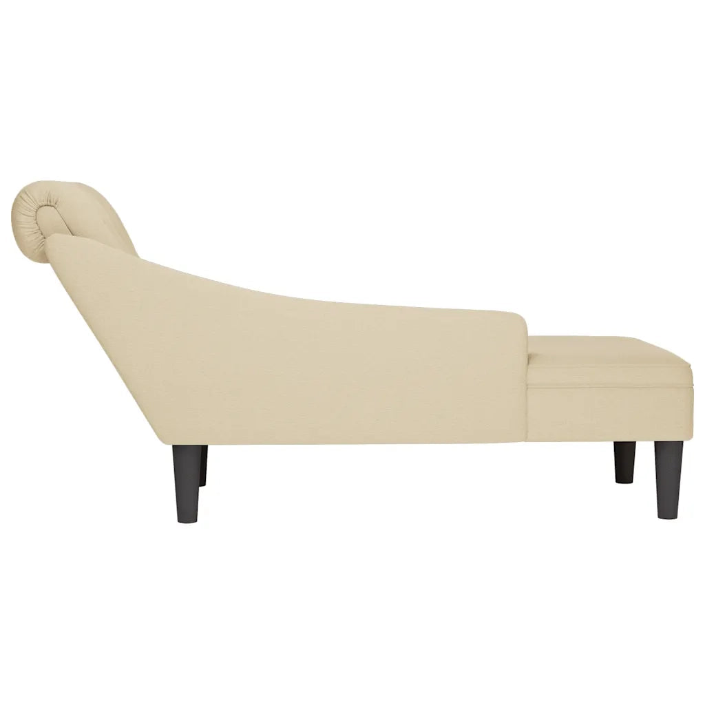 Sdraio con Cuscino e Bracciolo Destro in Tessuto Crema CFW1419588