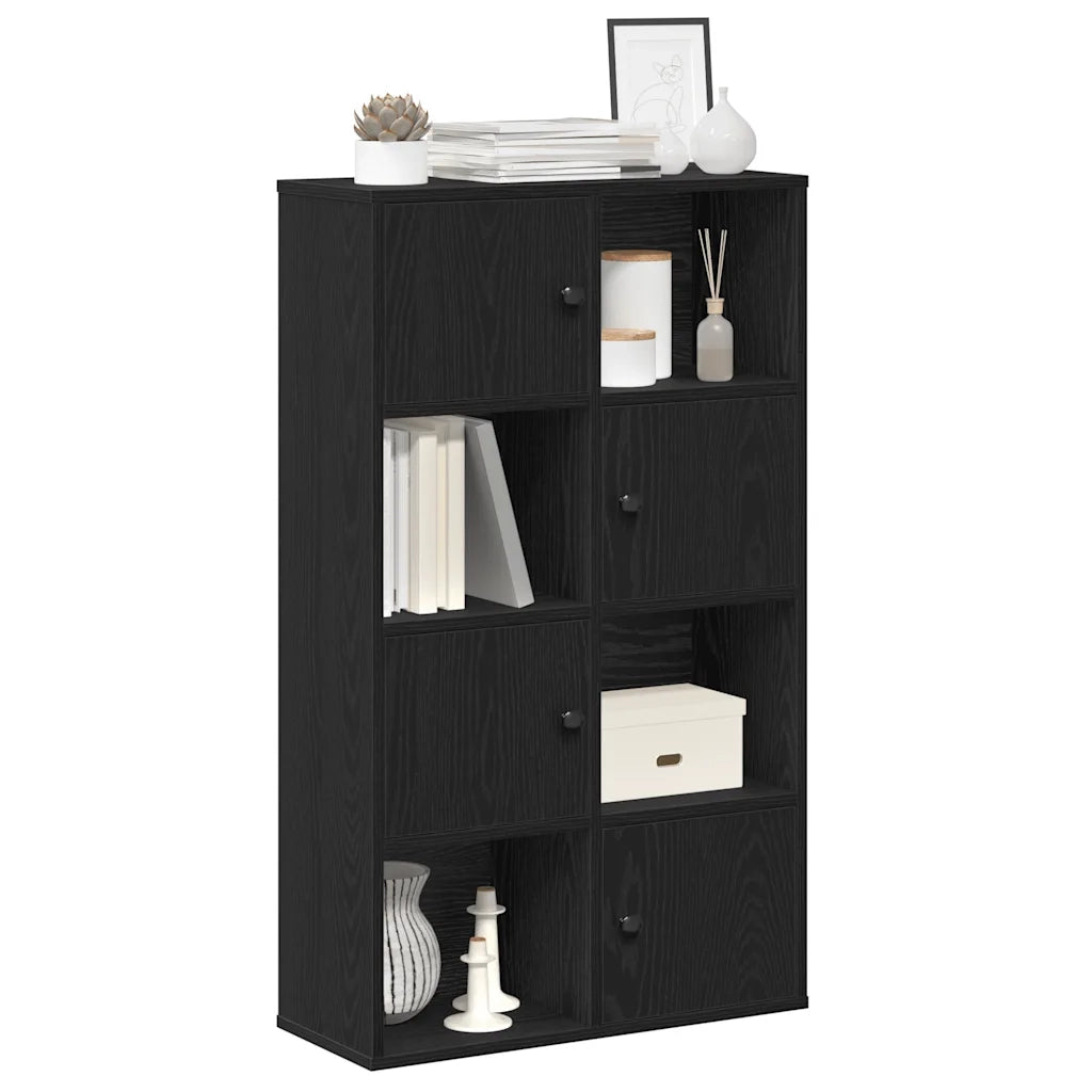 Libreria-Scaffale per Libri-Mobile di Stoccaggio Rovere Nero 60x24x101,5 cm in Legno Multistrato