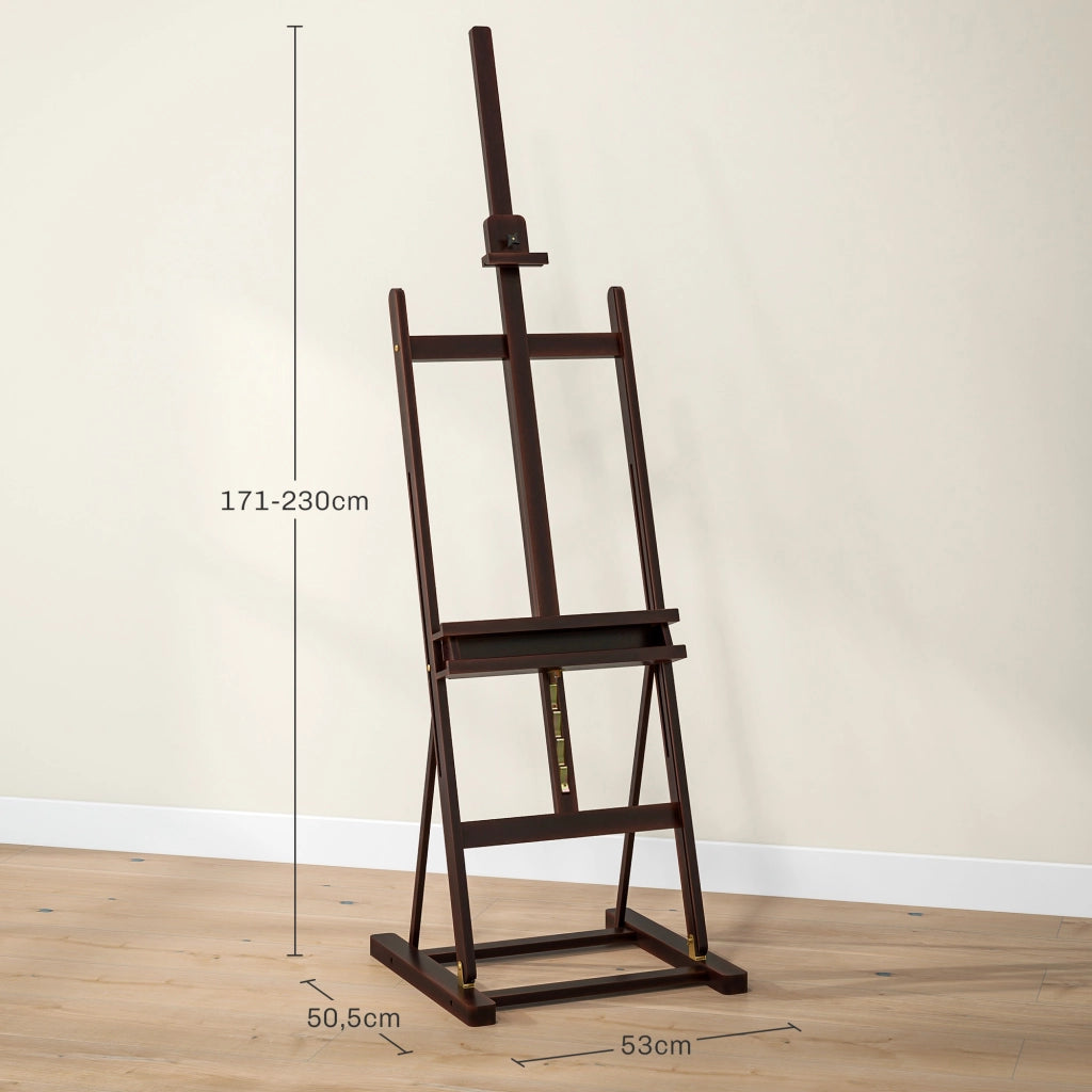 Cavalletto in Legno Regolabile con Ripiano ¨C Zephmum ¨C Marrone 171-230cm