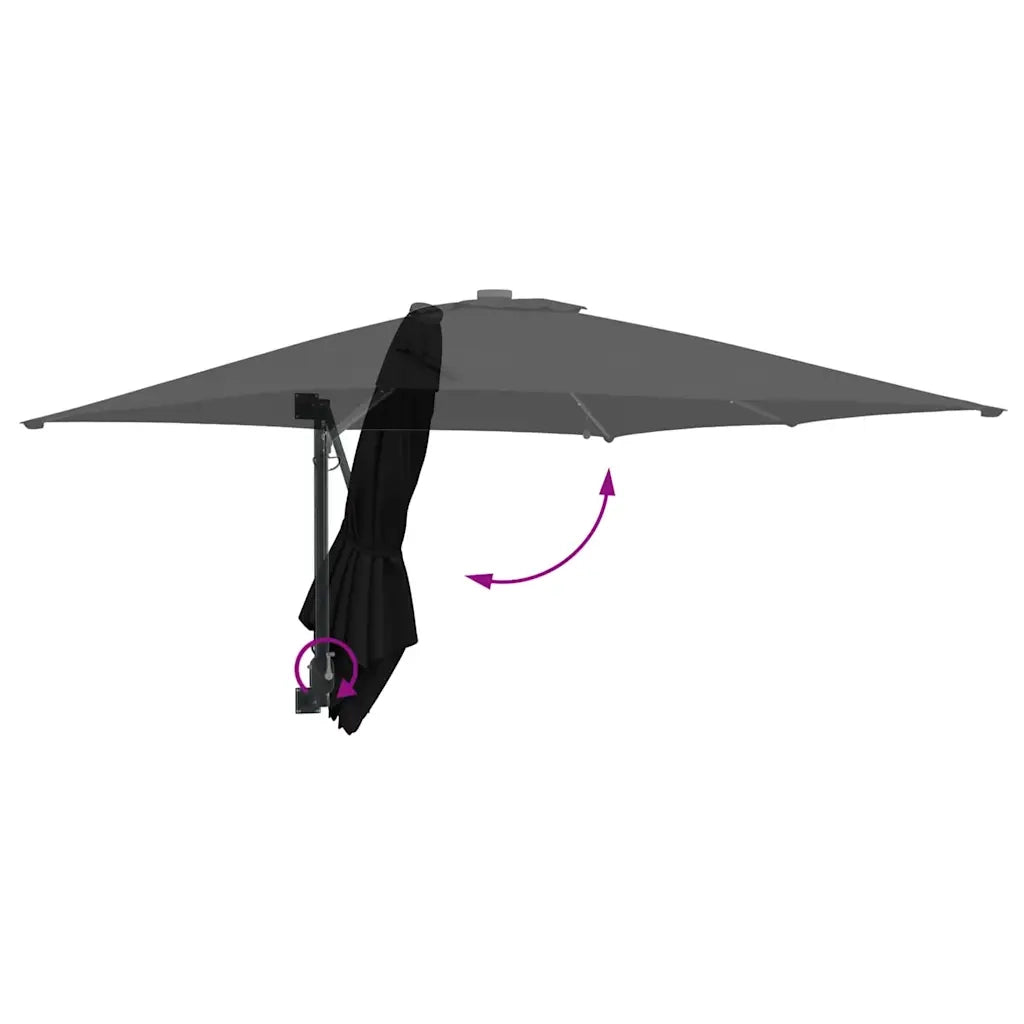 Ombrello da giardino Nero 248,5 x 247,5 x 160 cm 42003257