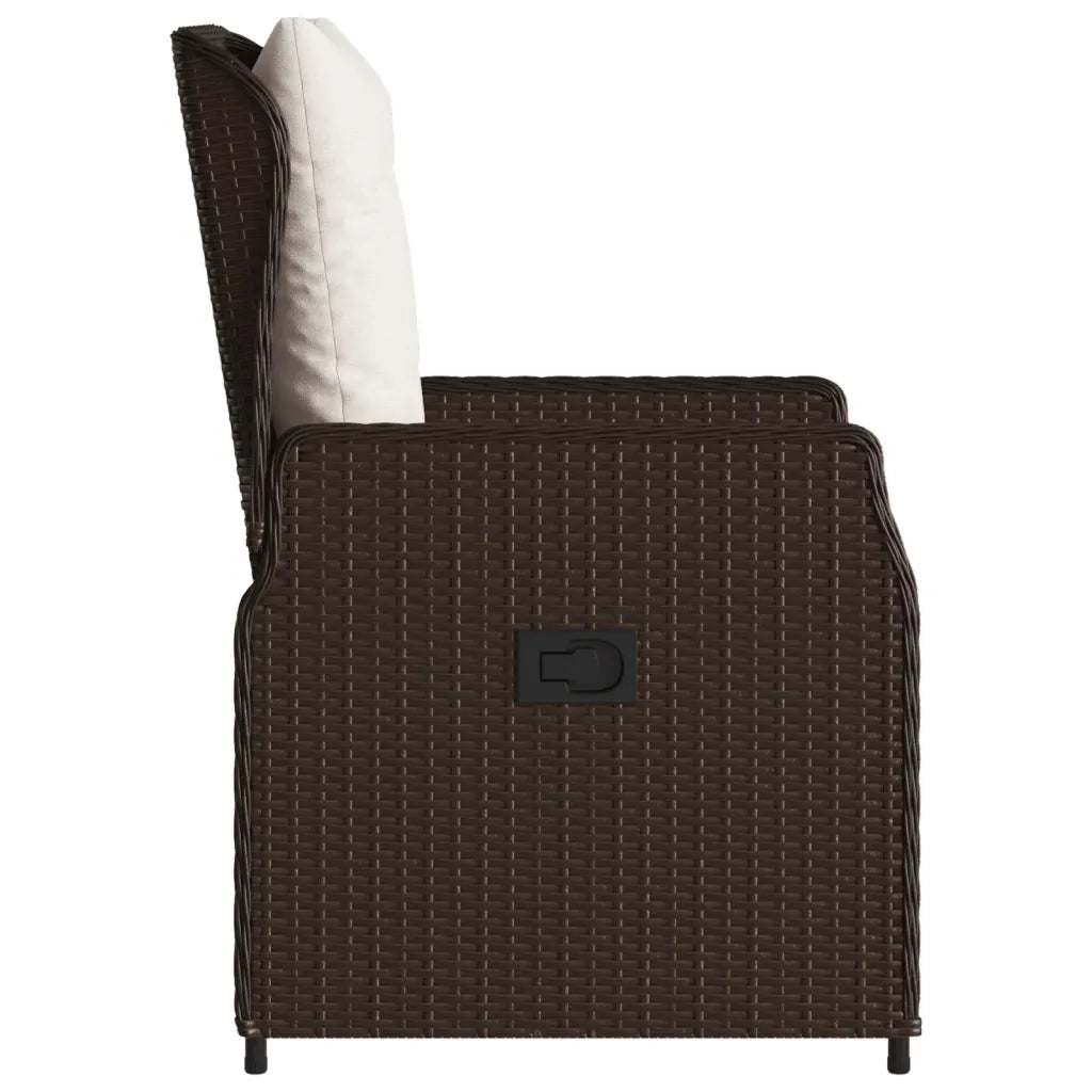 Sedie da Giardino Reclinabili 2 pz | Sedie da Esterno Marrone Polyrattan