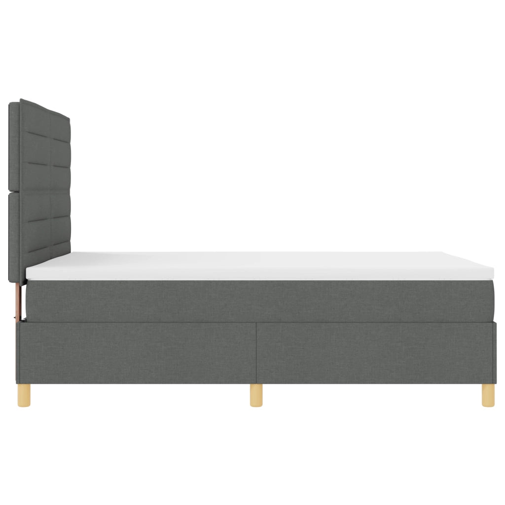 Letto con Box Spring e materasso grigio scuro 140x200 cm tessuto