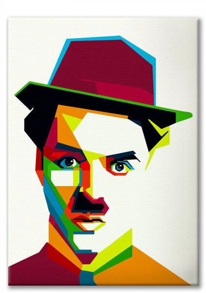 Tela arredo CHARLIE CHAPLIN pop art, - stampa su tela in alta definizione Misura: 100x140 cm