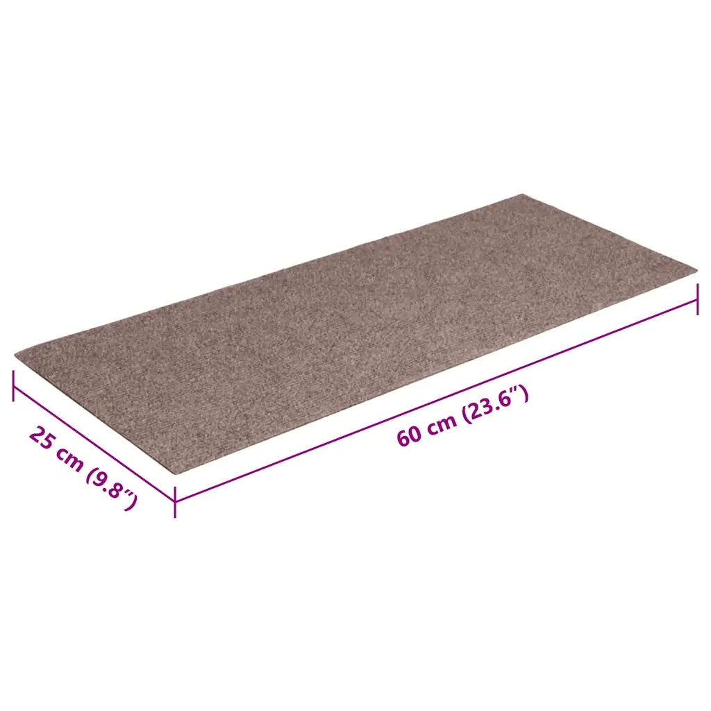 Tappetini per scale autoadesivi 15 pz 60x25 cm marrone chiaro rettangolari 326912