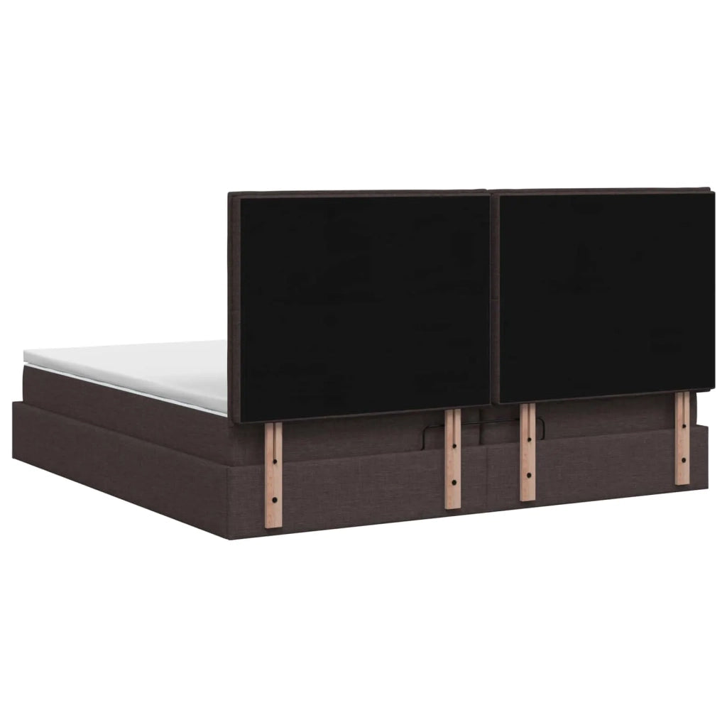 Letto Ottomano con Materasso e LED Marrone Scuro 200 x 200 cm 3458017