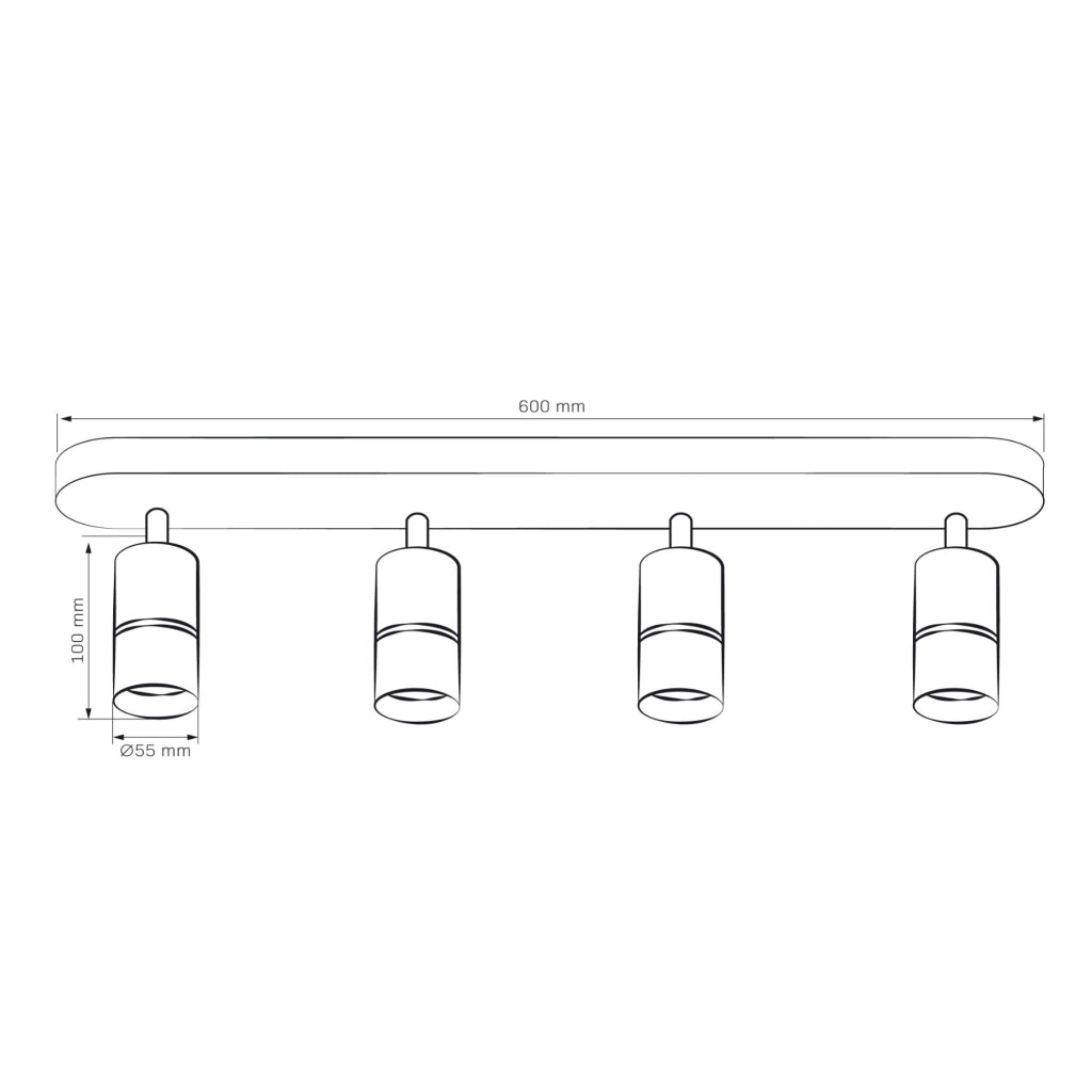 Lampada parete-soffitto 4xGU10 orientabile bianca Polux Bamboo