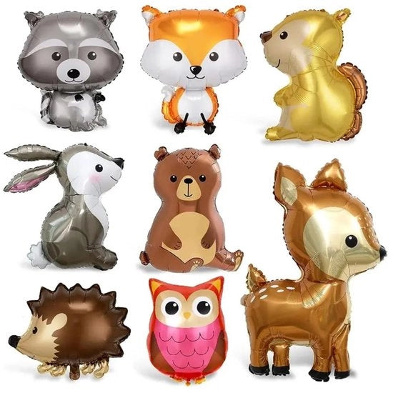 Set di palloni per animali da 8 pezzi - palloni di carta - palloni di elio - decorazione per feste di compleanno - animali della giungla - design elegante - palloni per feste