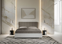 Letto Matrimoniale 160x200 cm con Rete Kaia Cappuccino