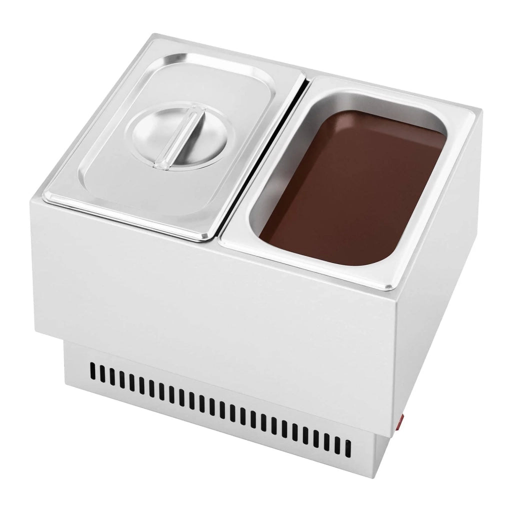 Scioglitore di cioccolato con 2 teglie GN 1/4 in acciaio inox 14_0004305