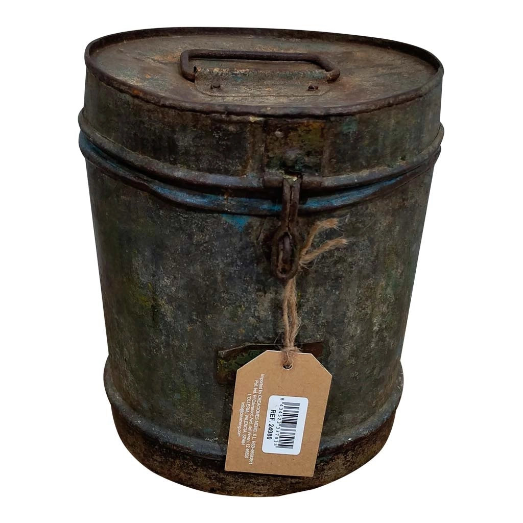 Contenitore portaoggetti in metallo marrone 19x19x23h