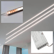 Trade Shop - Kit 3pz Barra Led 36w Profilo Alluminio Alimentatore 12v Luce 4000k Sotto Pensile -
